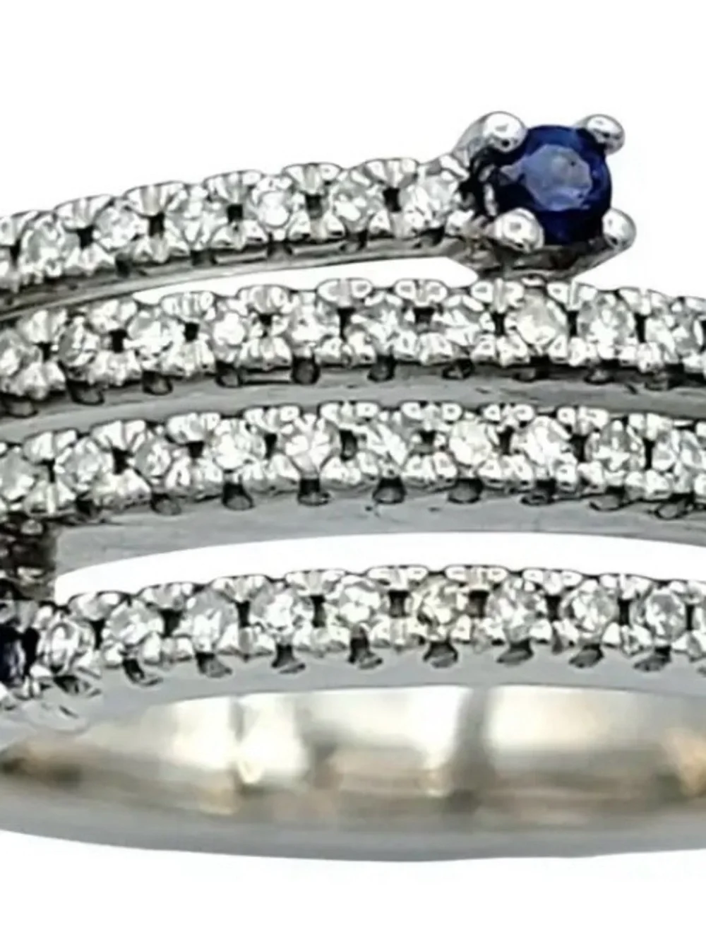 Vera Wang Love collection Diamond pave ring with natural sapphires size 6.5